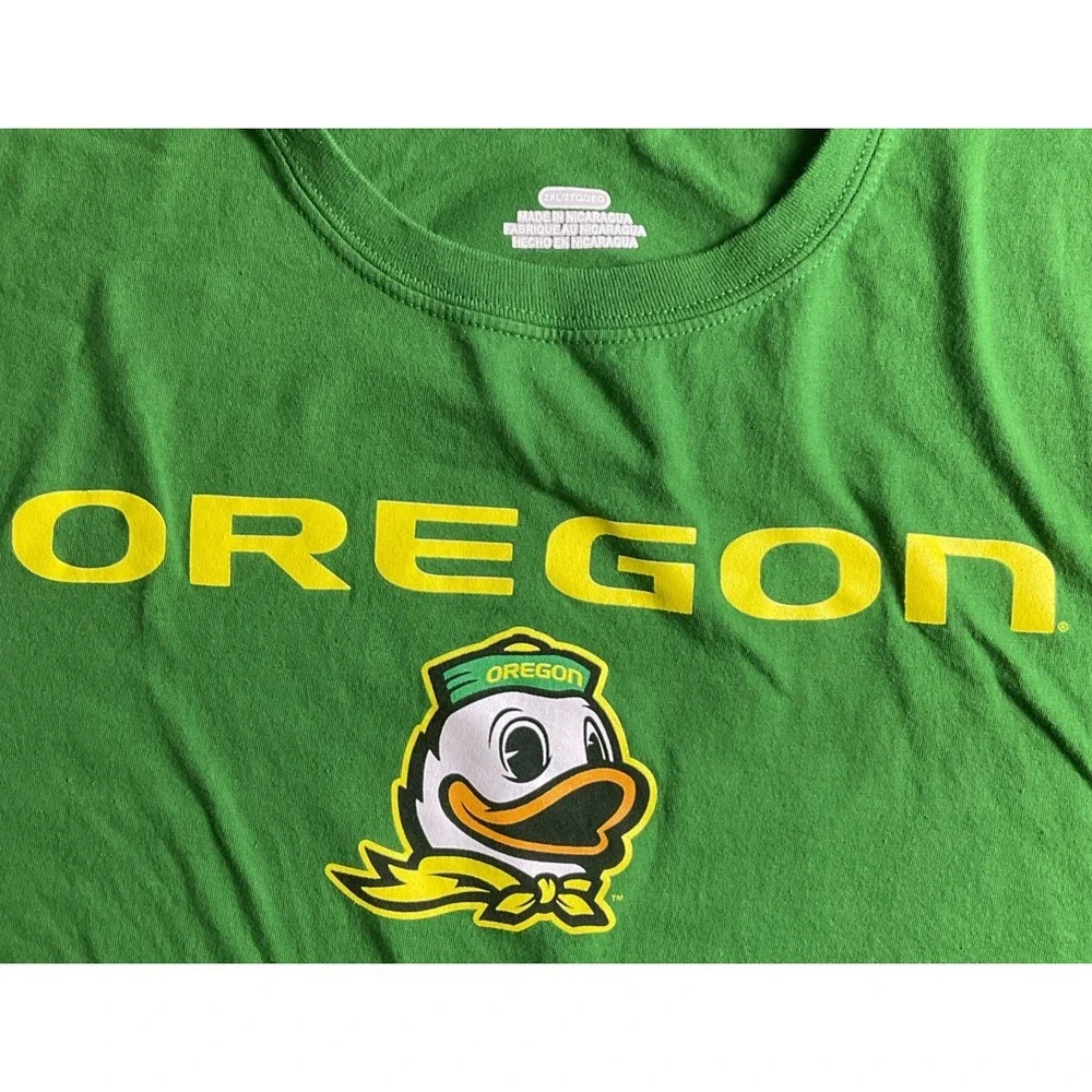 Oregon Ducks Front/Back Graphic T-Shirt Mens Size 2XL Green